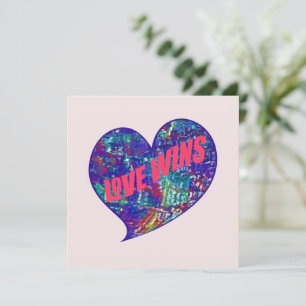 Love Wins Art Heart Thank You Card