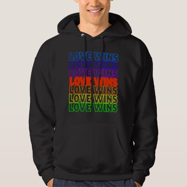 Love Wins! Black Neon Sign Sweatshirt (Front)