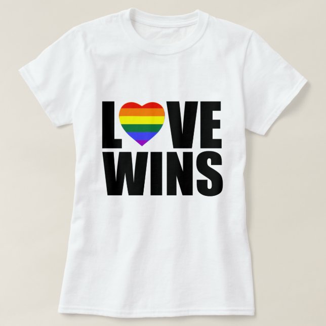 LOVE WINS! CELEBRATE MARRIAGE EQUALITY! T-Shirt (Design Front)