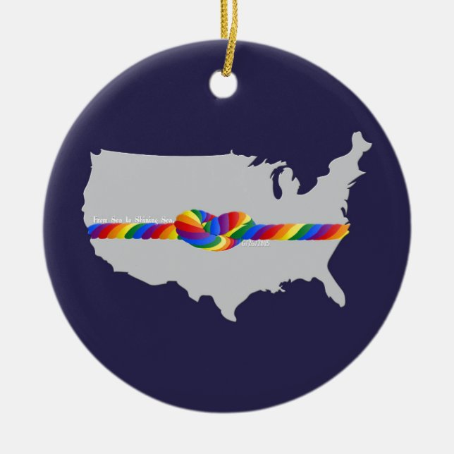 Love Wins Ceramic Tree Decoration (Front)