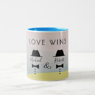 Love Wins Colorful Gay Pride Two-Tone Coffee Mug