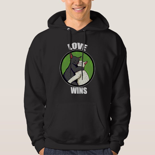 Love Wins Cuddle Cat Kitty Cuddly Hoodie (Front)