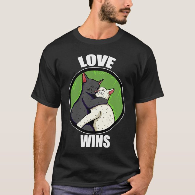 Love Wins Cuddle Cat Kitty Cuddly T-Shirt (Front)