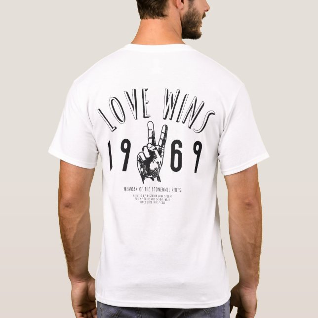 Love Wins Estd. 1969, LGBTQ and gay ally T-Shirt (Back)