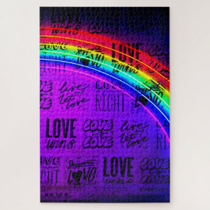 Love Wins Gay Pride LBGQT Rainbow Jigsaw Puzzle