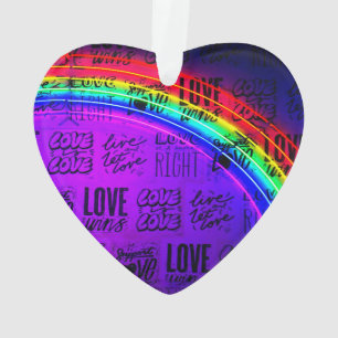 Love Wins Gay Pride LBGQT Rainbow Ornament