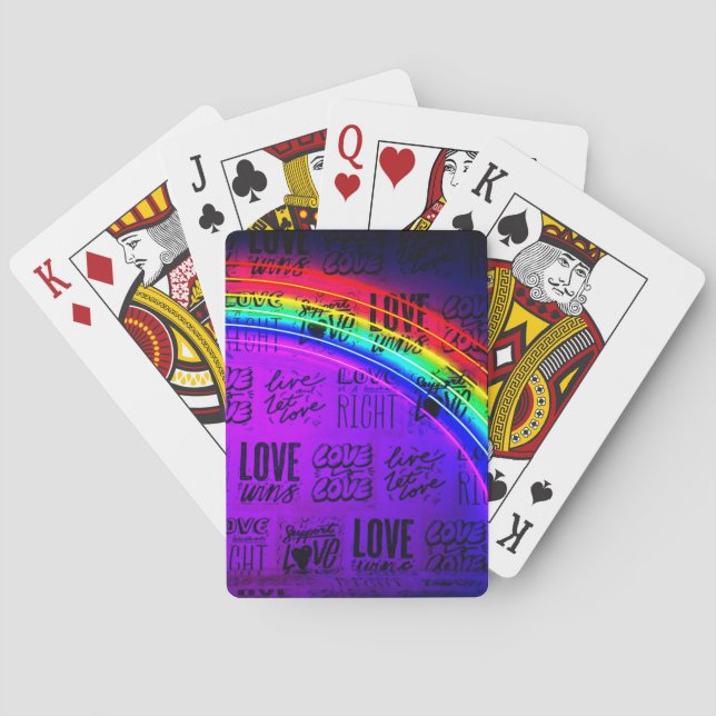 Love Wins Gay Pride LBGQT Rainbow Playing Cards (Back)