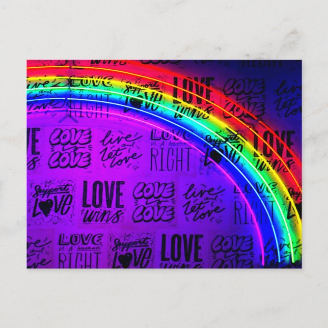 Love Wins Gay Pride LBGQT Rainbow Postcard (Front)