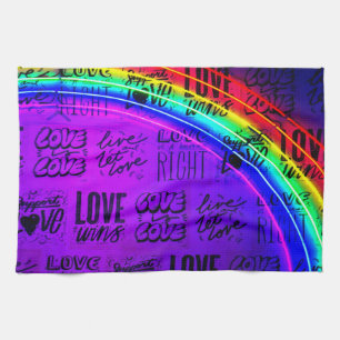 Love Wins Gay Pride LBGQT Rainbow Tea Towel