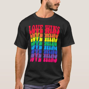 Love Wins Gay Pride Lgbt Lesbian Rainbow T-Shirt