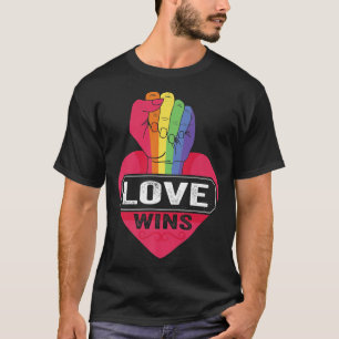 Love Wins Gay Pride Rainbow Resist Fist LGBTQ Prid T-Shirt