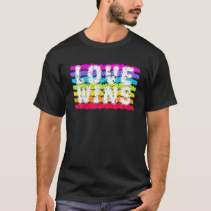 Love Wins Gay Proud Ally LGBT Pride Rainbow Human T-Shirt