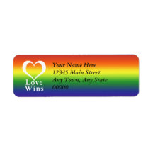 Love Wins Heart Rainbow return address