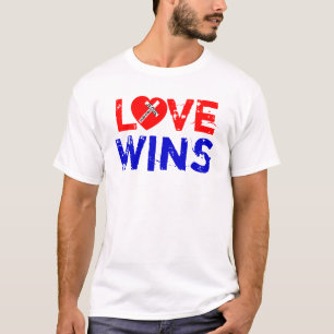 Love Wins - Jesus Saves (Heart) T-Shirt
