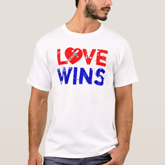 Love Wins - Jesus Saves (Heart) T-Shirt (Front)
