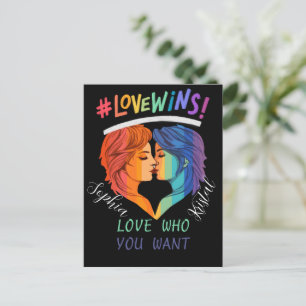 Love wins lesbian pride ,pride month 2024 postcard