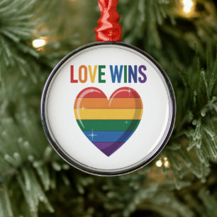 Love Wins LGBT Gay Pride Equality Metal Tree Decoration