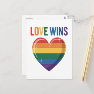 Love Wins LGBT Gay Pride Equality Postcard