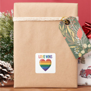 Love Wins LGBT Gay Pride Equality Square Sticker