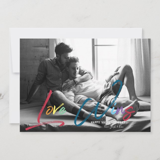 Love Wins | LGBT Valentine's Photo Card (Front)