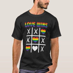 Love Wins Lgbtq Ally Tic Tac Toe Pride Month Rainb T-Shirt