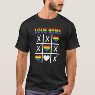 Love Wins Lgbtq Ally Tic Tac Toe Pride Month Rainb T-Shirt
