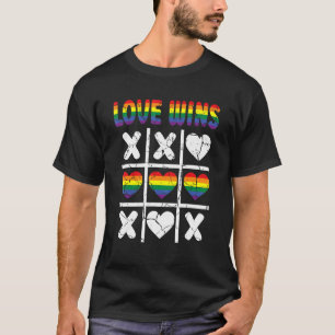 Love Wins Lgbtq Ally Tic Tac Toe Pride Month Rainb T-Shirt