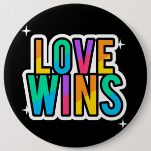 Love wins. LGBTQ+Pride. Rainbow. 6 Cm Round Badge