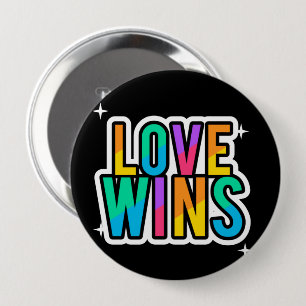 Love wins. LGBTQ+Pride. Rainbow. Button