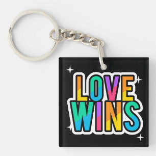 Love wins. LGBTQ+Pride. Rainbow. Key Ring