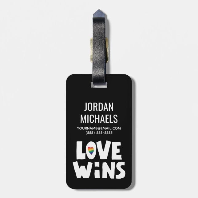 Love Wins Luggage Tag (Back Vertical)
