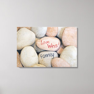 Love Wins-message on rocks Canvas Print