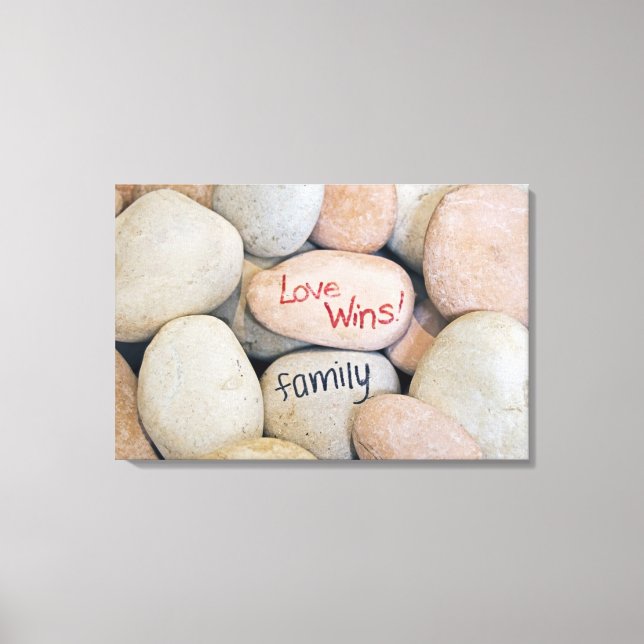Love Wins-message on rocks Canvas Print (Front)