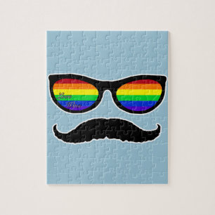 love wins moustache jigsaw puzzle
