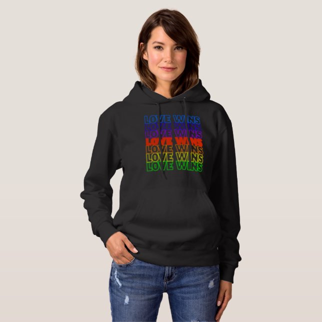 Love Wins! Neon Sign Black Sweatshirt (Front Full)