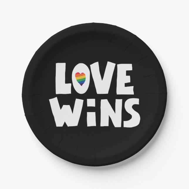 Love Wins Paper Plate (Front)