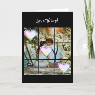 Love Wins Photo Message Hearts Valentine  Card