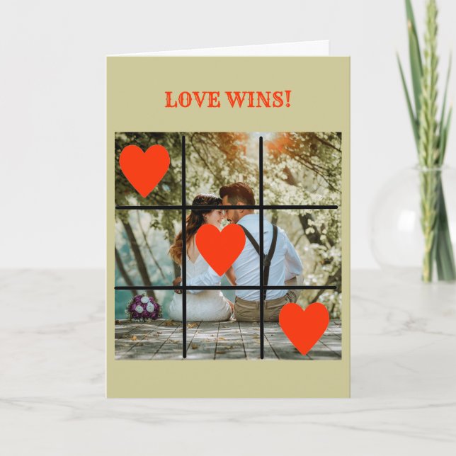 Love Wins Photo Message Personalise Valentine  Car Card (Front)