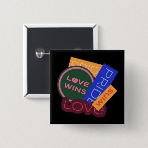 Love wins. Pride. Pride wins. LGBT+Pride  Button