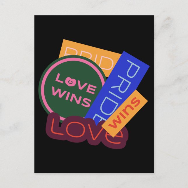 Love wins. Pride. Pride wins. LGBT+Pride  Card (Front)