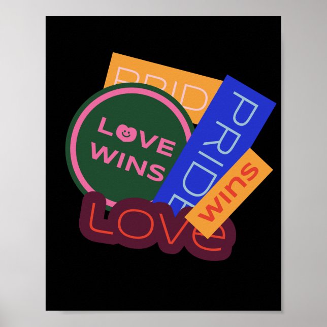 Love wins. Pride. Pride wins. LGBT+Pride Poster (Front)