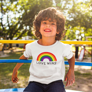 Love Wins Rainbow Arch Kids White T-Shirt