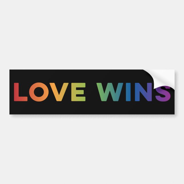 Love Wins Rainbow Bumper Sticker 3 (Front)