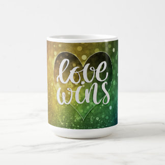 Love Wins - Rainbow Coloured Bokeh Style Coffee Mug