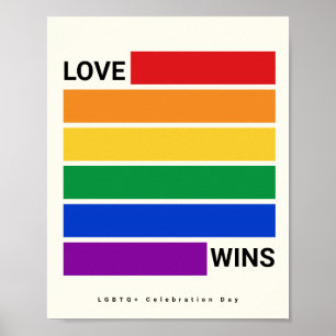 Love Wins Rainbow Colours LGBTQ Poster