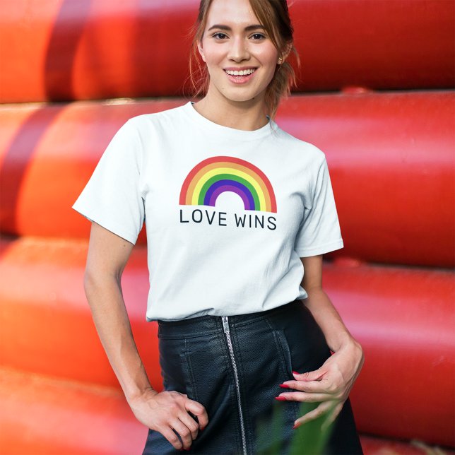 Love Wins Rainbow Colours LGBTQ Pride Month T-Shirt (Creator Uploaded)