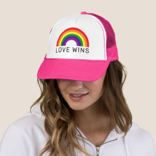 Love Wins Rainbow Colours LGBTQ Pride Month Trucker Hat