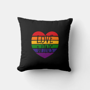 Love Wins Rainbow Heart Cushion
