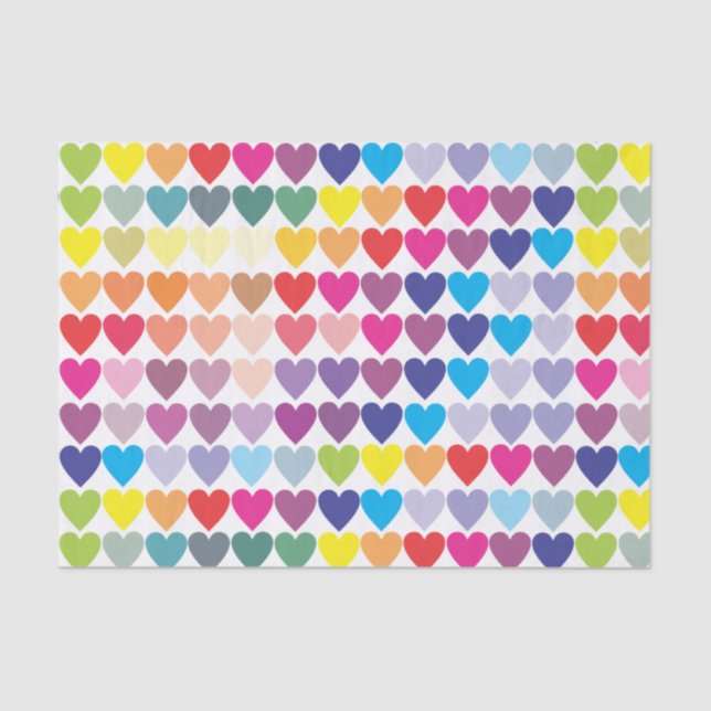 Love Wins Rainbow Hearts Tissue Paper (Front)