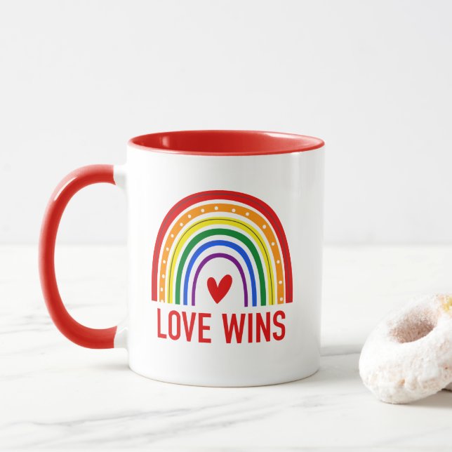 Love Wins Rainbow Mug (With Donut)